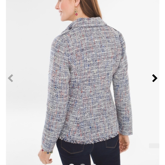 Chico's Tweed Peplum Blazer Button Down Jacket - Picture 9 of 10